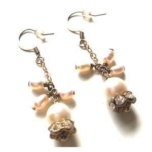 Drop Pearl Cluster Earrings